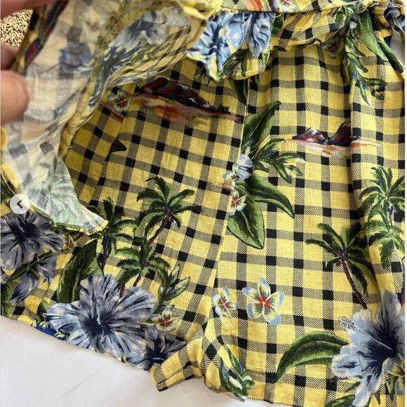 ZARA Floral Gingham Wrap Dress Size XS NEW WITH TAG - Picture 6 of 7